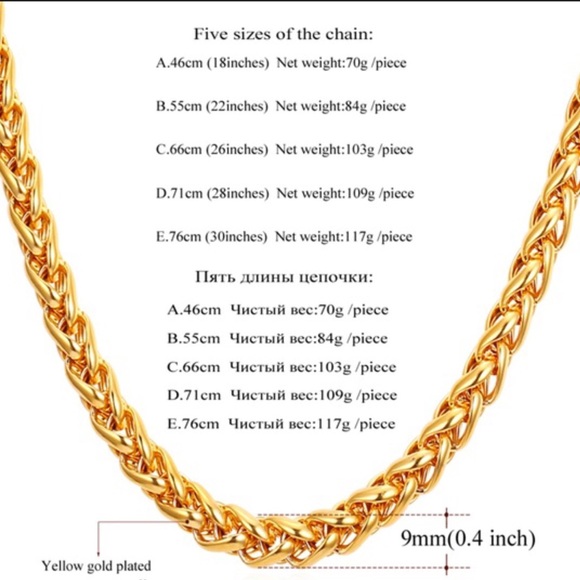 New 9mm 18k gold chain for men - Picture 3 of 3